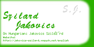 szilard jakovics business card